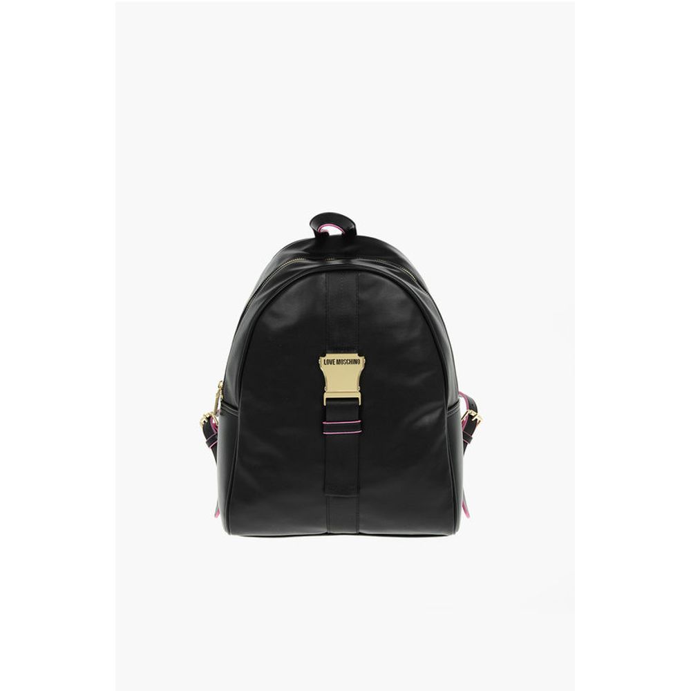LOVE Logoed Shoulder Strap Faux Leather SAFETY Backpack