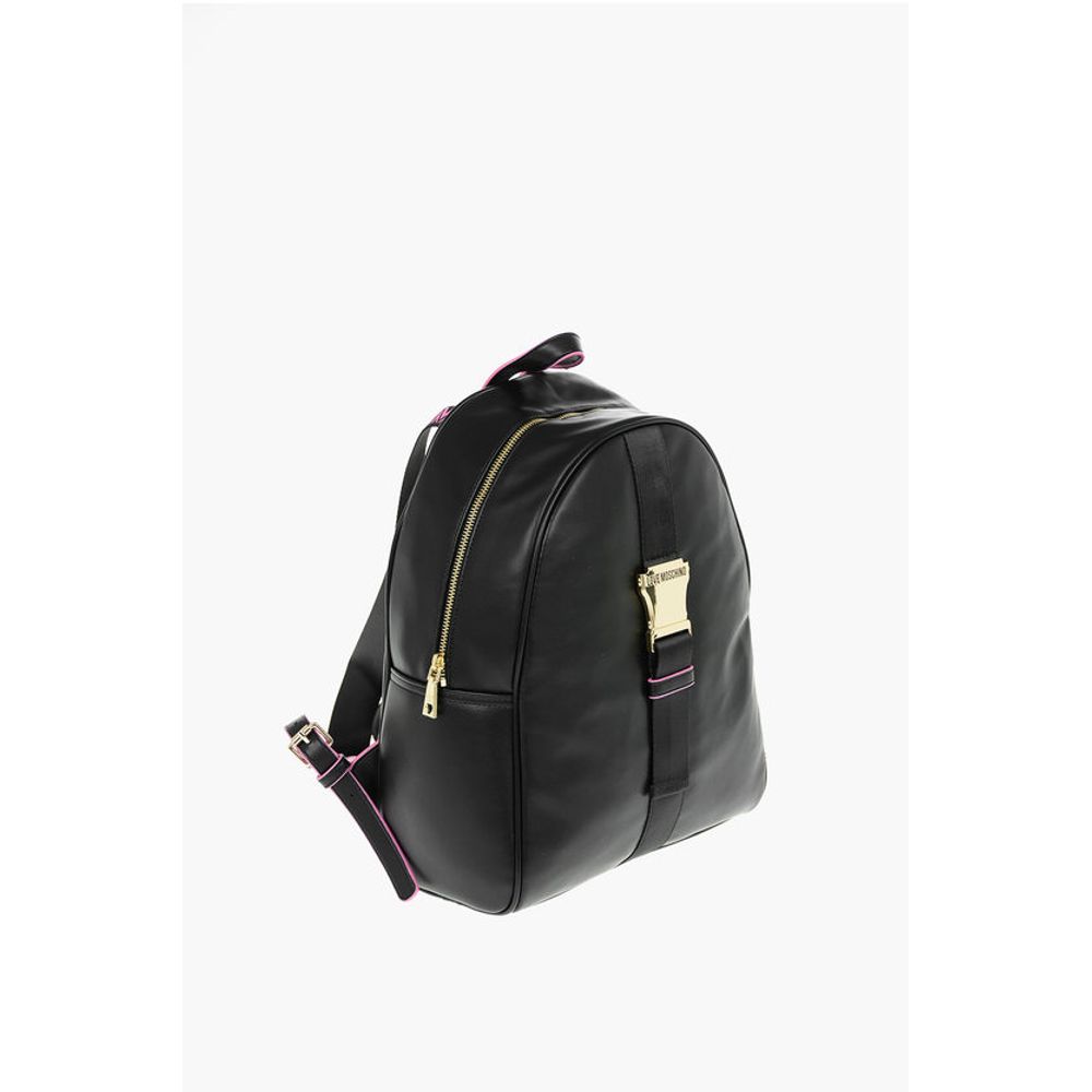 LOVE Logoed Shoulder Strap Faux Leather SAFETY Backpack