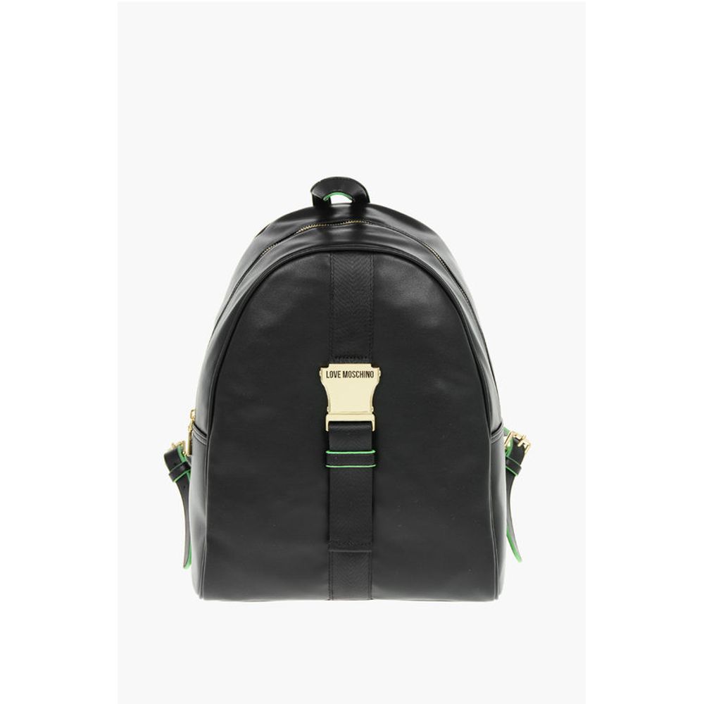 LOVE Logoed Shoulder Strap Faux Leather SAFETY Backpack