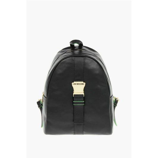 LOVE Logoed Shoulder Strap Faux Leather SAFETY Backpack