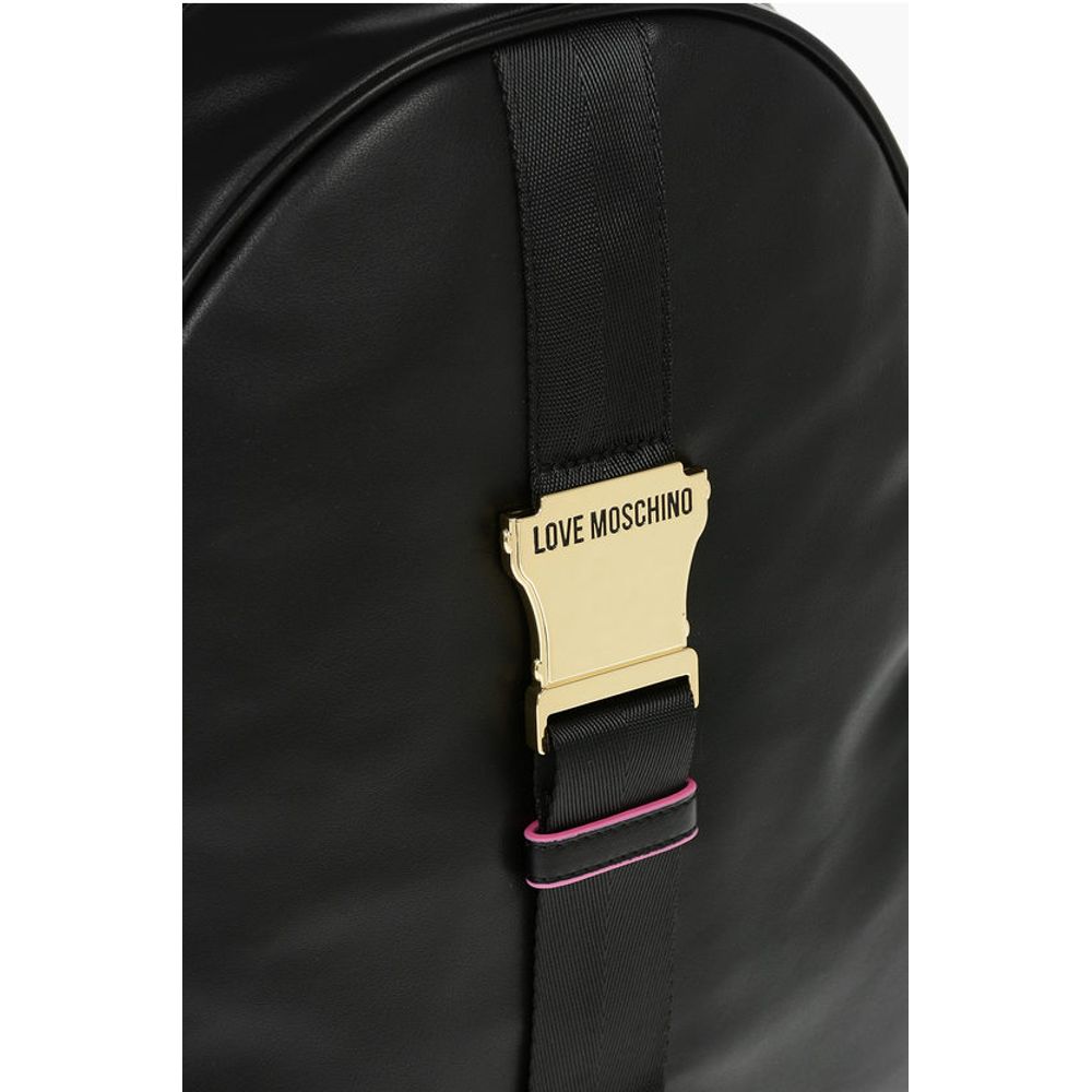 LOVE Logoed Shoulder Strap Faux Leather SAFETY Backpack