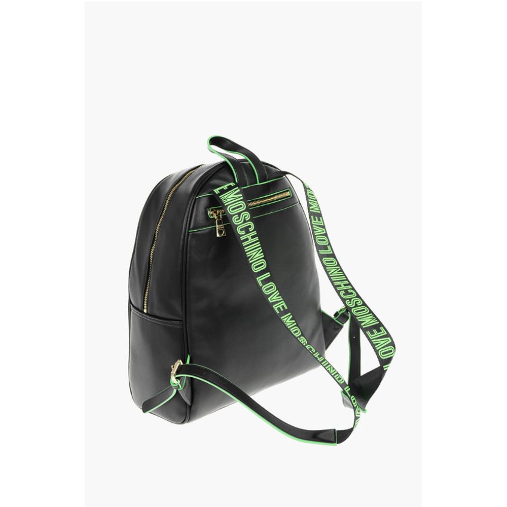LOVE Logoed Shoulder Strap Faux Leather SAFETY Backpack