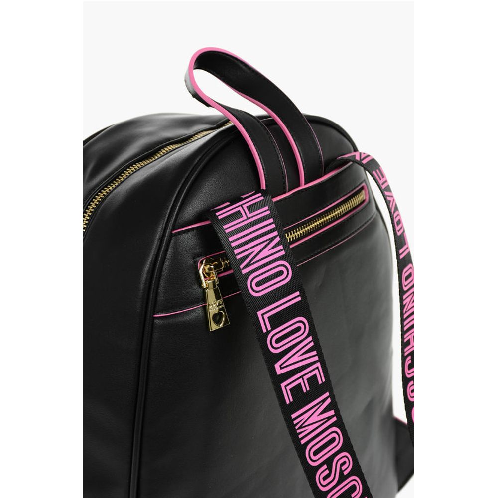 LOVE Logoed Shoulder Strap Faux Leather SAFETY Backpack
