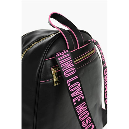 LOVE Logoed Shoulder Strap Faux Leather SAFETY Backpack