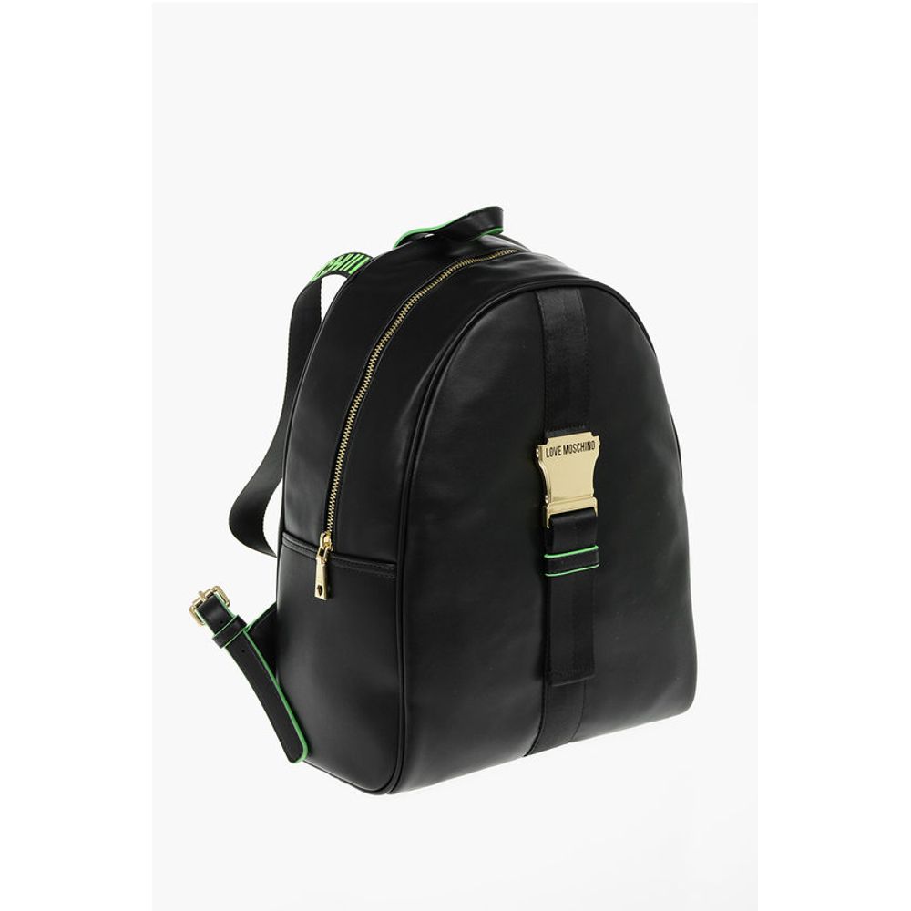 LOVE Logoed Shoulder Strap Faux Leather SAFETY Backpack