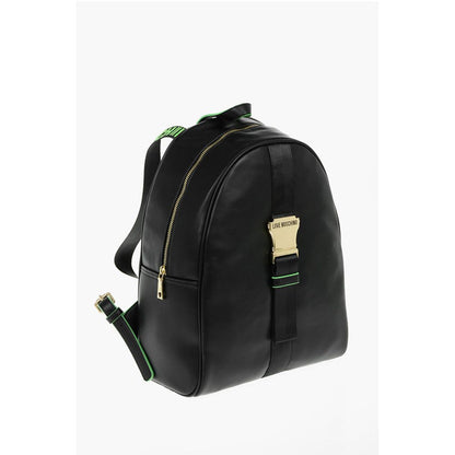 LOVE Logoed Shoulder Strap Faux Leather SAFETY Backpack