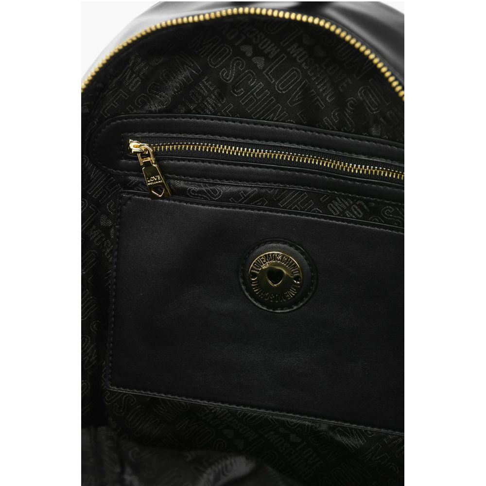 LOVE Logoed Shoulder Strap Faux Leather SAFETY Backpack