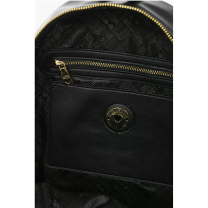 LOVE Logoed Shoulder Strap Faux Leather SAFETY Backpack