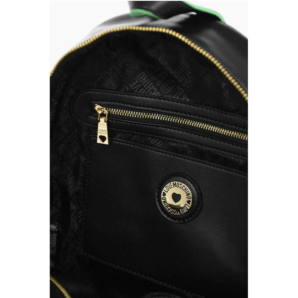 LOVE Logoed Shoulder Strap Faux Leather SAFETY Backpack
