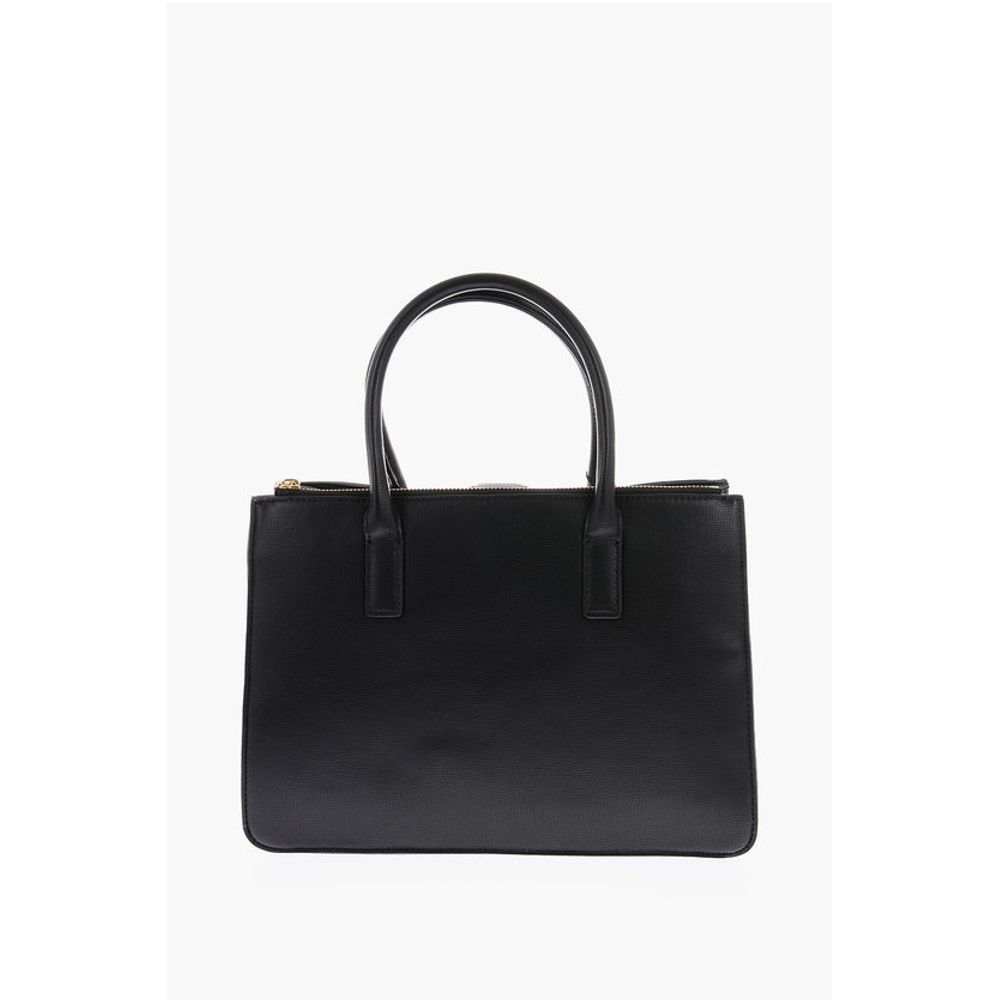 LOVE Faux Leather Tote Bag with Golden Heart Charm