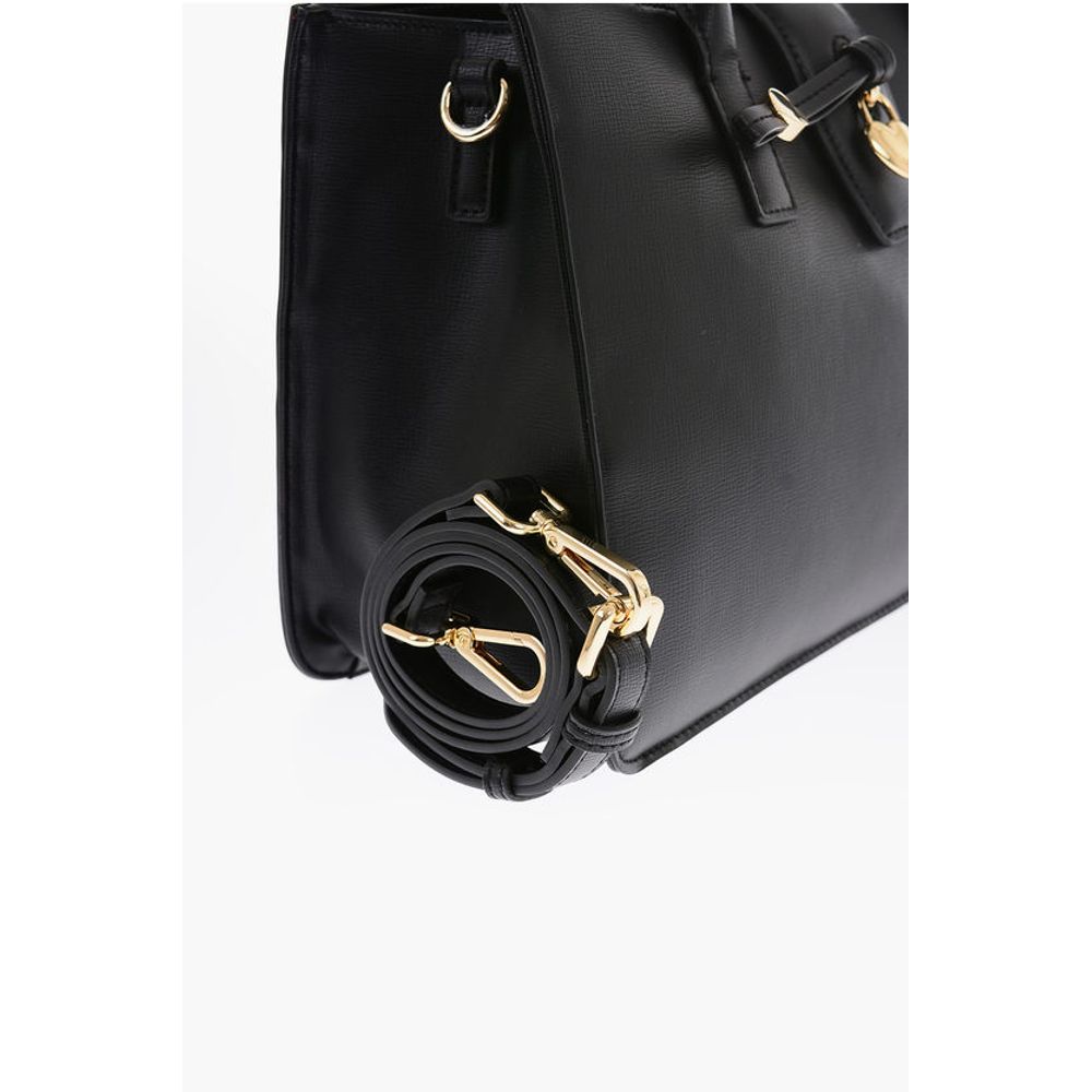 LOVE Faux Leather Tote Bag with Golden Heart Charm
