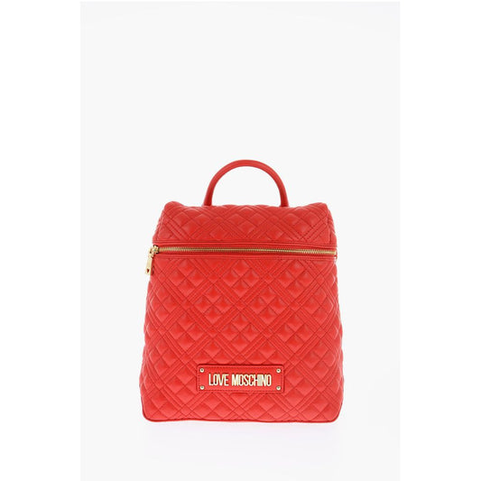 LOVE Quilted Faux Leather Backpack with Golden Logo