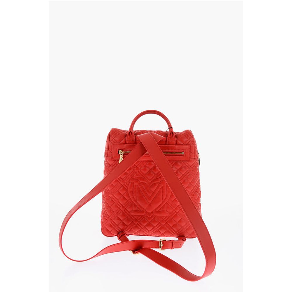 LOVE Quilted Faux Leather Backpack with Golden Logo