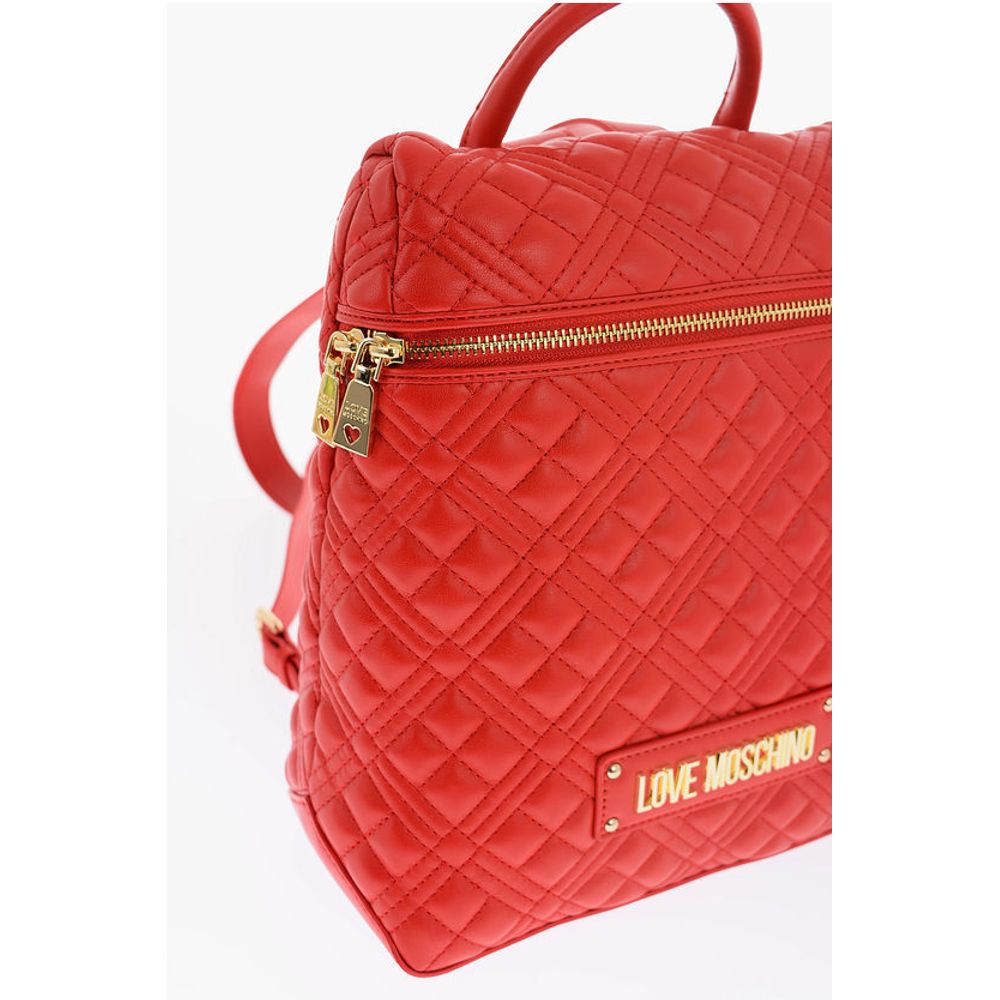 LOVE Quilted Faux Leather Backpack with Golden Logo