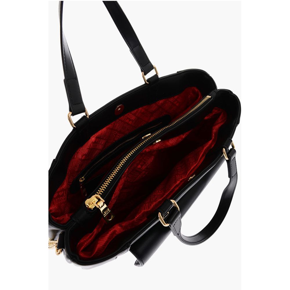 LOVE faux Leather Maxi Monogram Handle Bag with Removable Ne