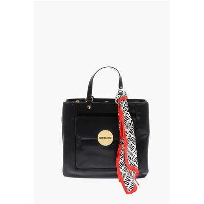 LOVE faux Leather Maxi Monogram Handle Bag with Removable Ne