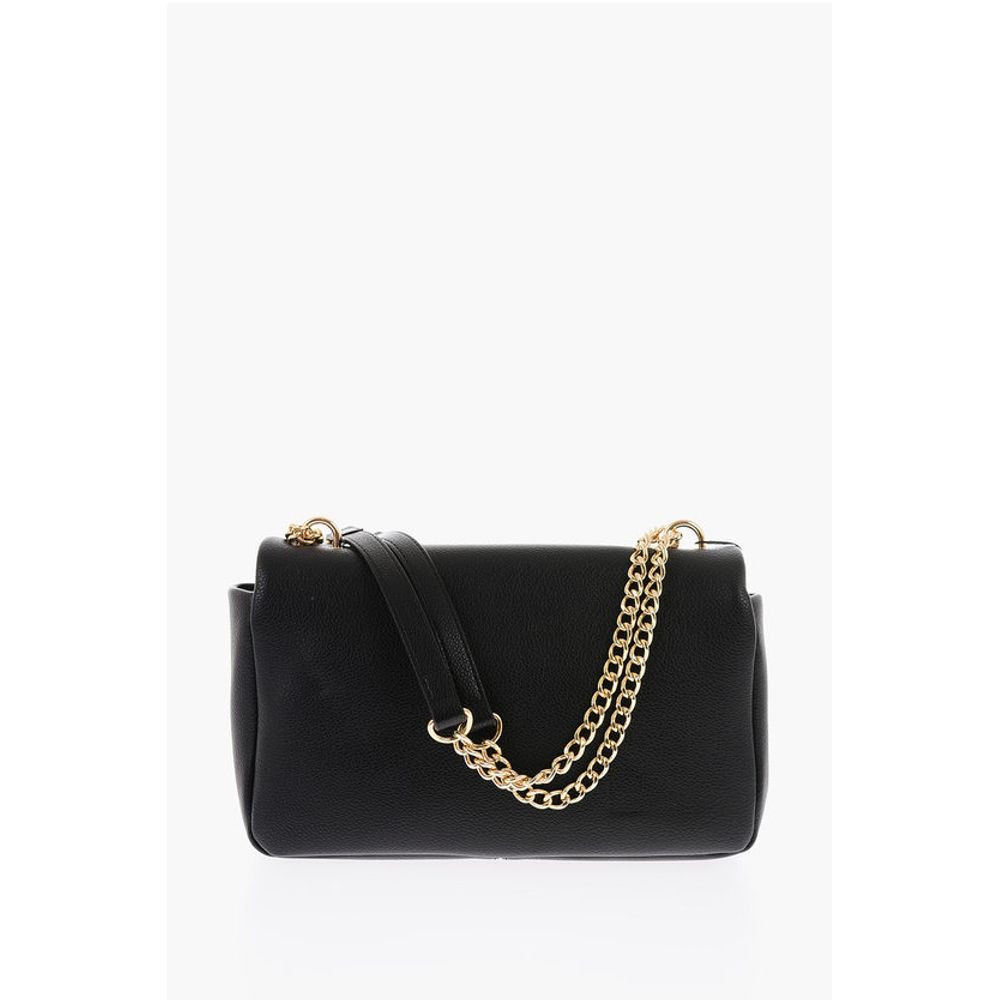 LOVE Textured Faux Leather Shoulder Bag with Golden Logo