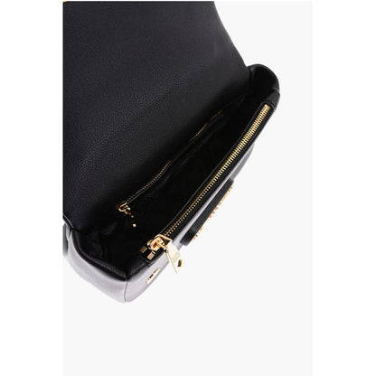 LOVE Textured Faux Leather Shoulder Bag with Golden Logo