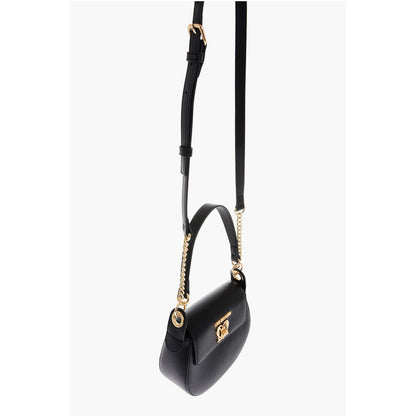 LOVE Faux Leather Mini Saddle Bag with Golden Closure Turn L