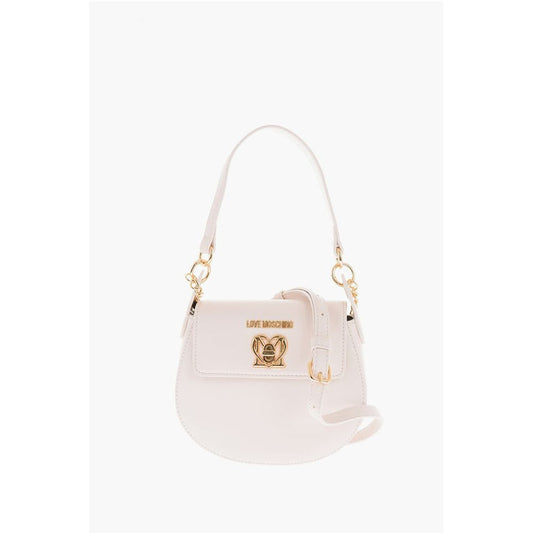 LOVE Faux Leather Mini Saddle Bag with Golden Closure Turn L