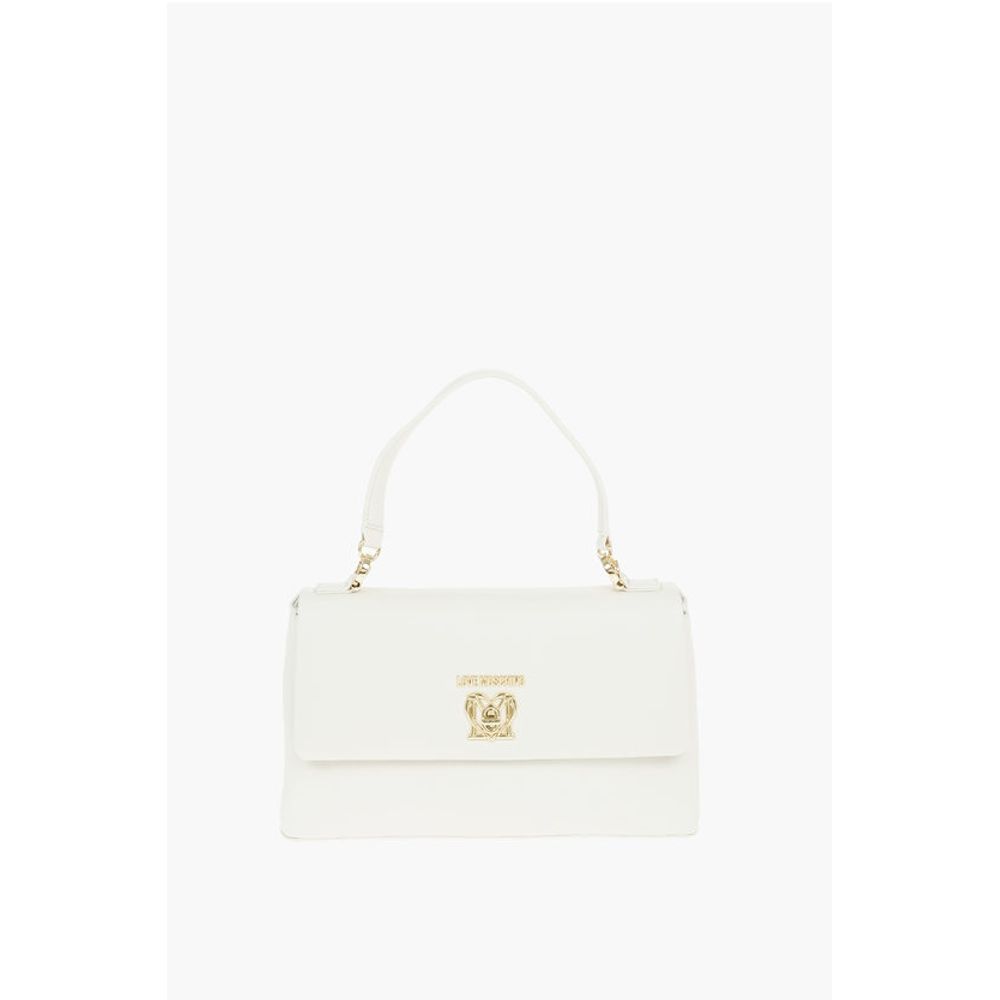 LOVE Faux Leather Bag with Front Monogram and Turn Lock Clos