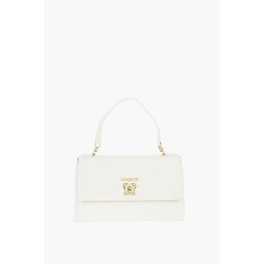 LOVE Faux Leather Bag with Front Monogram and Turn Lock Clos