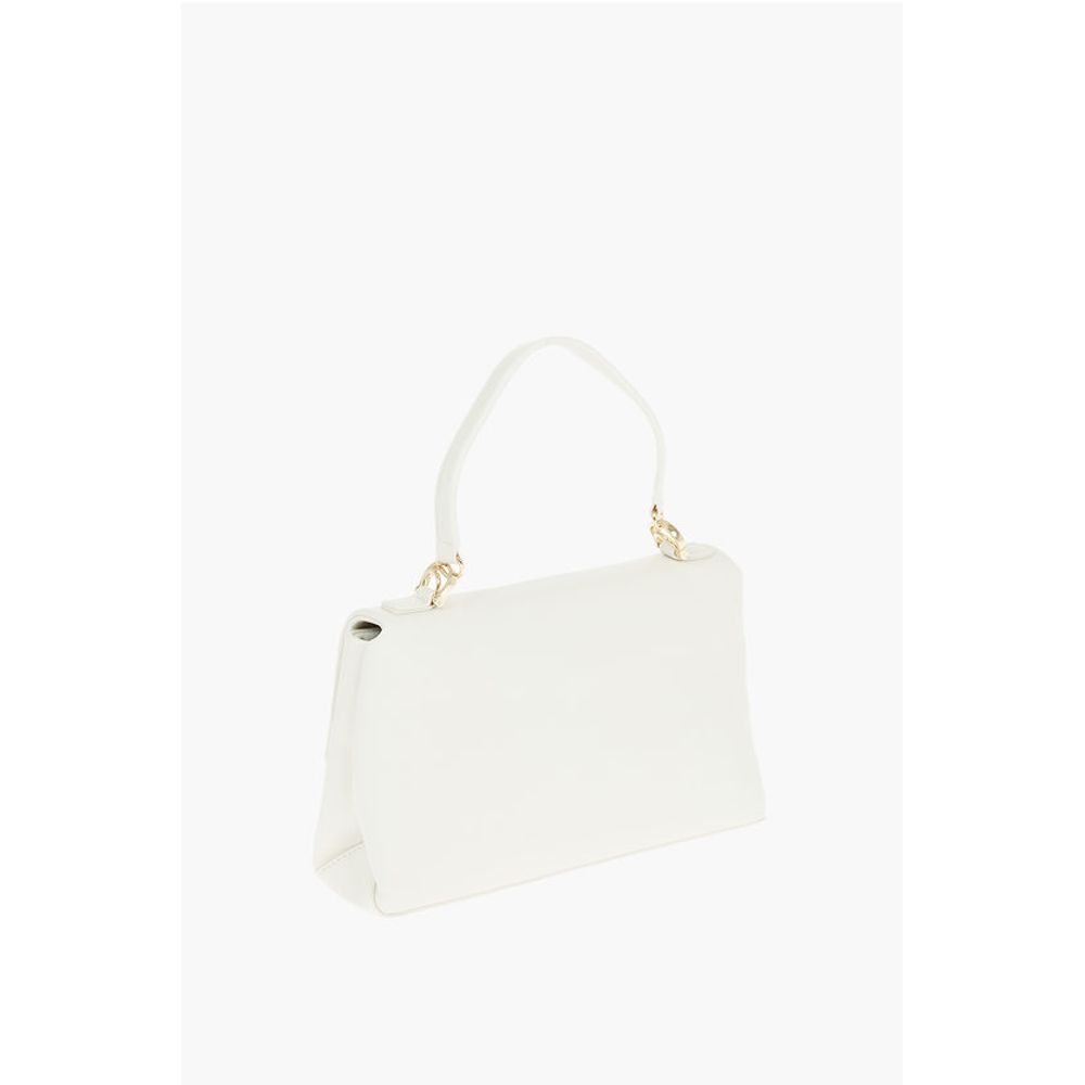 LOVE Faux Leather Bag with Front Monogram and Turn Lock Clos