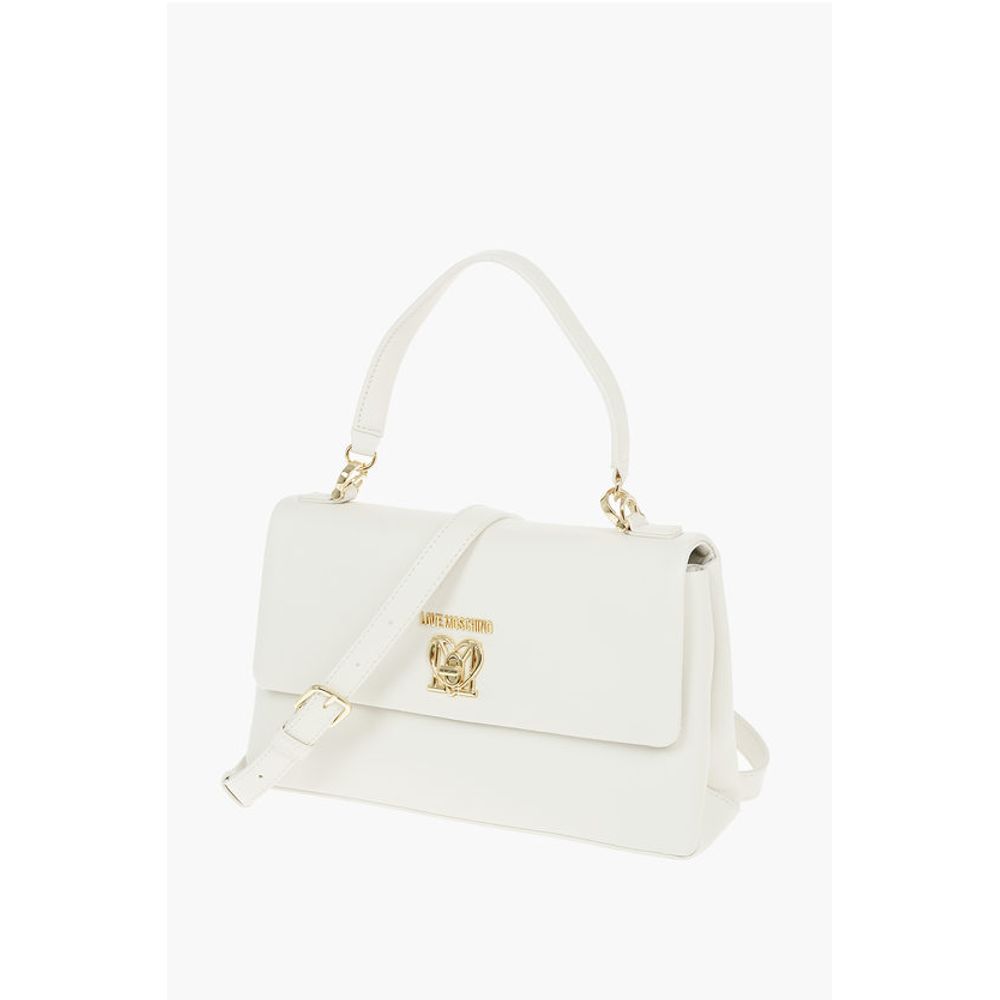 LOVE Faux Leather Bag with Front Monogram and Turn Lock Clos