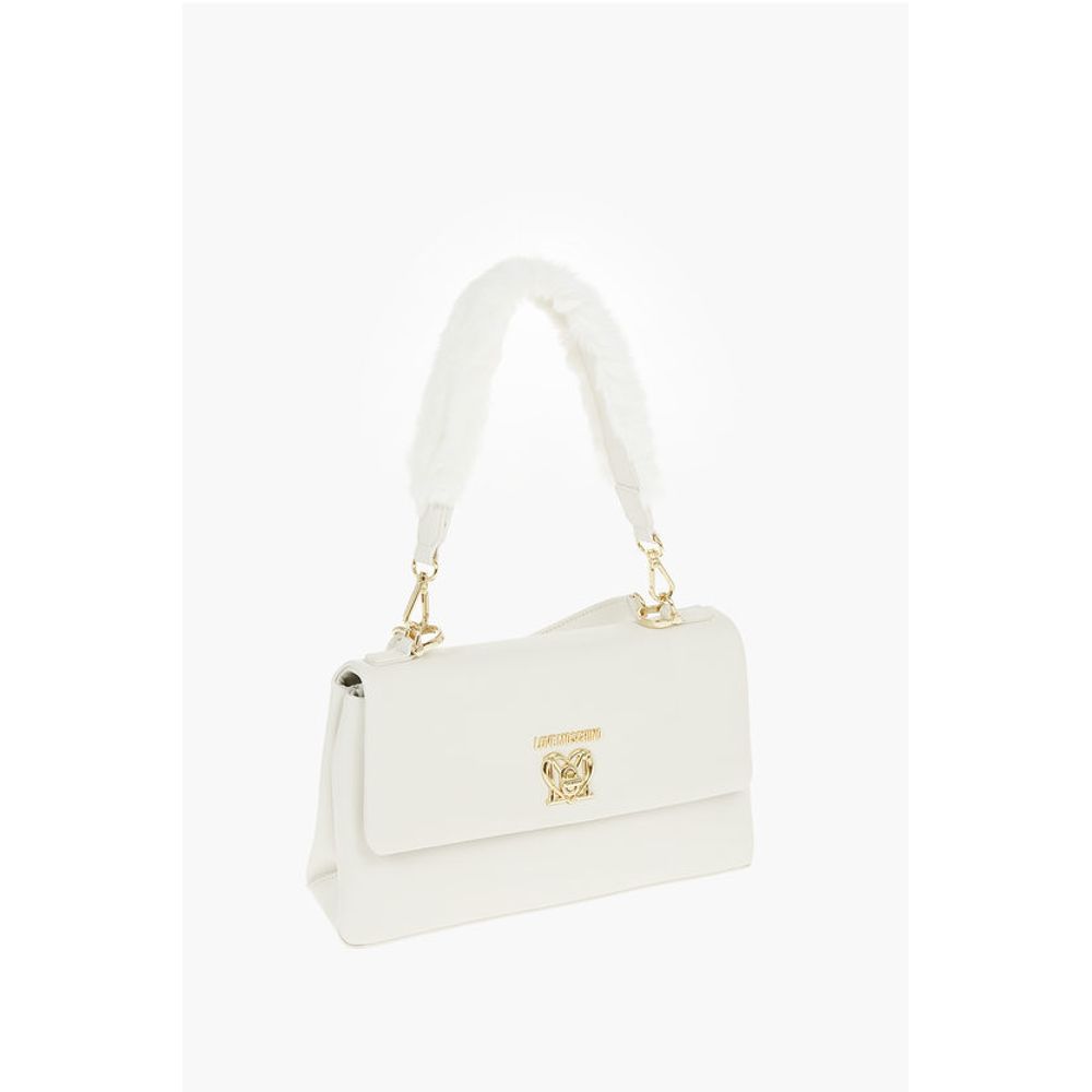 LOVE Faux Leather Bag with Front Monogram and Turn Lock Clos