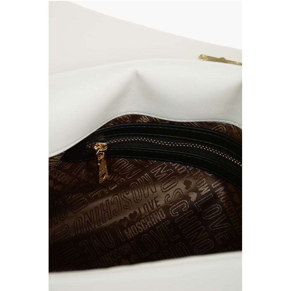 LOVE Faux Leather Bag with Front Monogram and Turn Lock Clos
