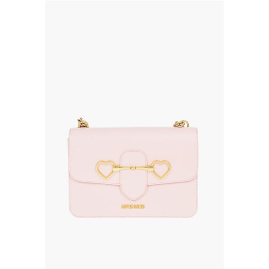 LOVE Golden Clamp Faux Leather Shoulder Bag