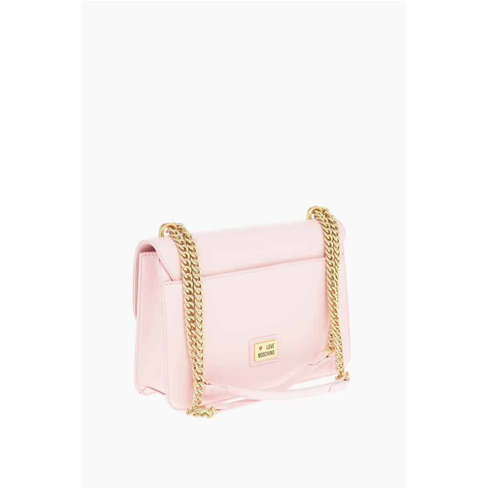 LOVE Golden Clamp Faux Leather Shoulder Bag