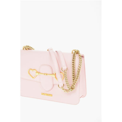 LOVE Golden Clamp Faux Leather Shoulder Bag