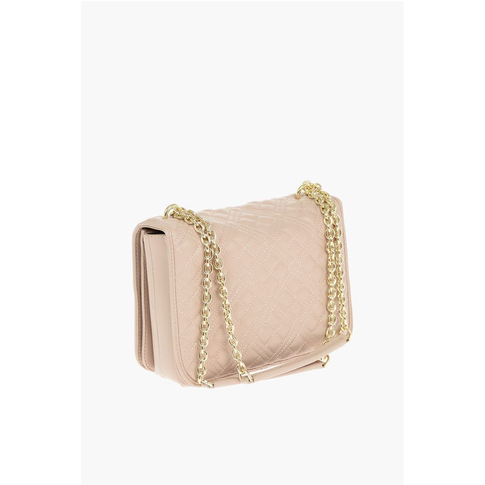 LOVE Quilted Faux Leather Shoulder Bag with Embossed Logo