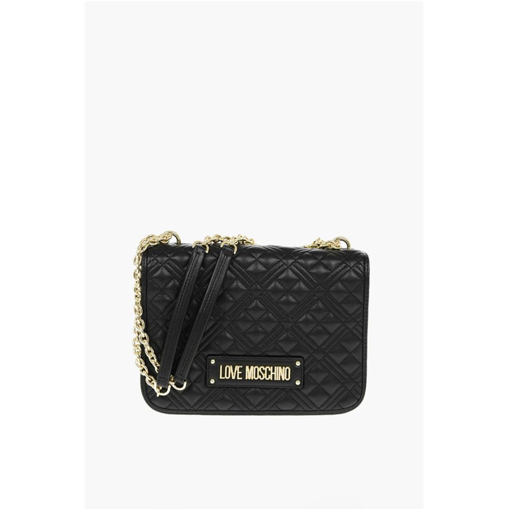 LOVE Quilted faux Leather Bag with Golden Chain