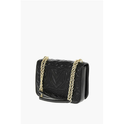 LOVE Quilted faux Leather Bag with Golden Chain