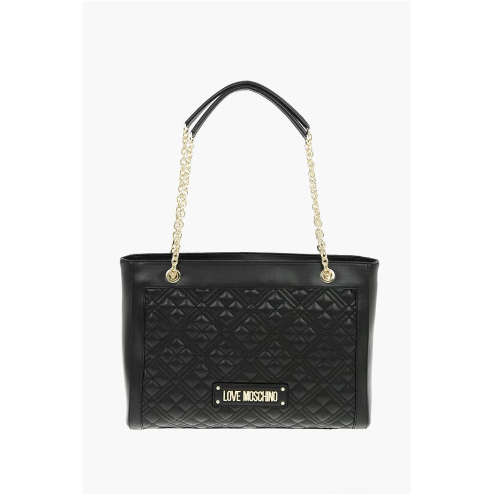 LOVE Quilted Faux Leather Tote Bag with Maxi Monogram