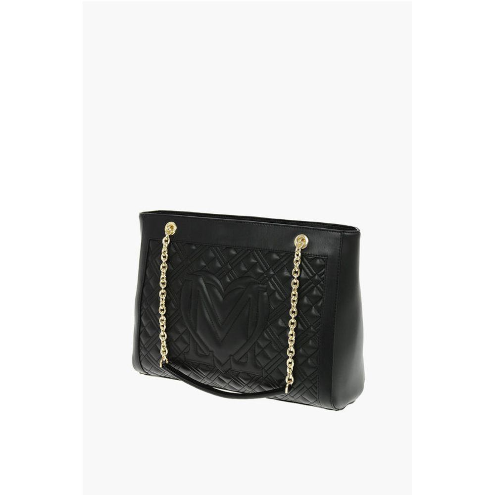 LOVE Quilted Faux Leather Tote Bag with Maxi Monogram