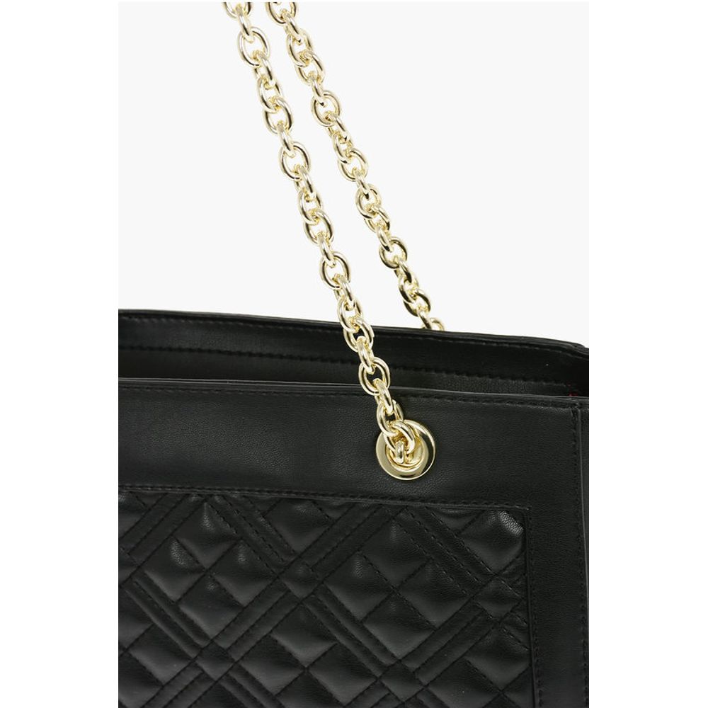 LOVE Quilted Faux Leather Tote Bag with Maxi Monogram