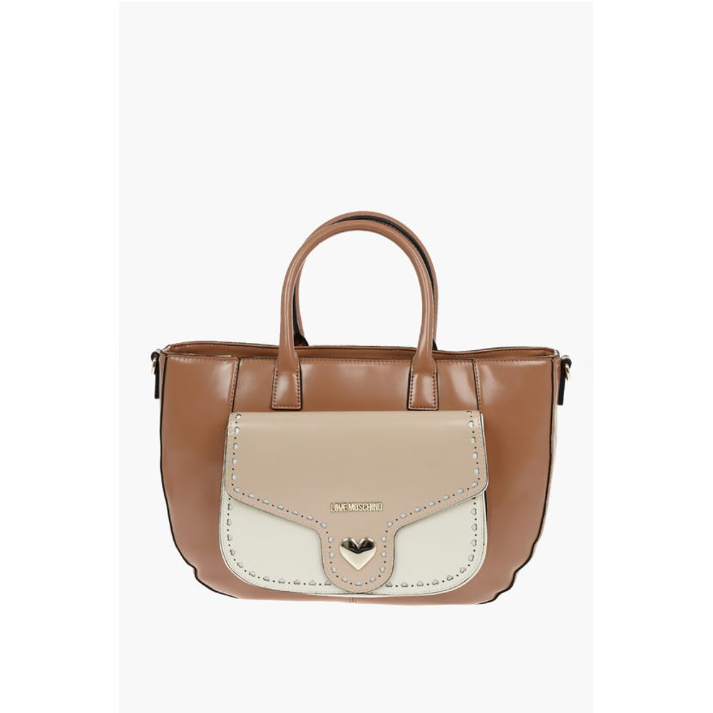 LOVE Removable Shoulder Strap Faux Leather Tote Bag