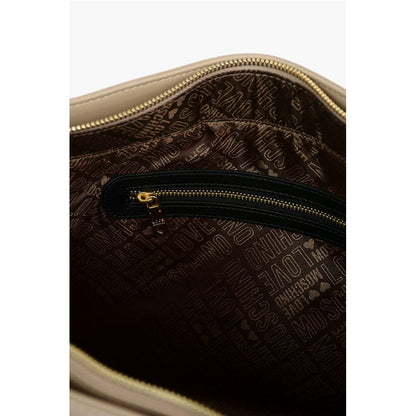 LOVE Faux Leather Maxi Front Pocket Tote Bag with Heart Clam
