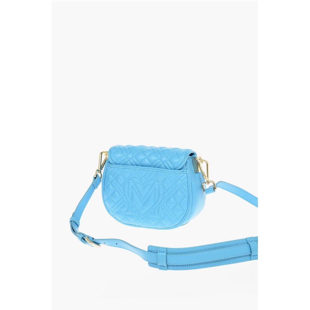 LOVE Faux Leater Crossbody Bag with Quilted Details