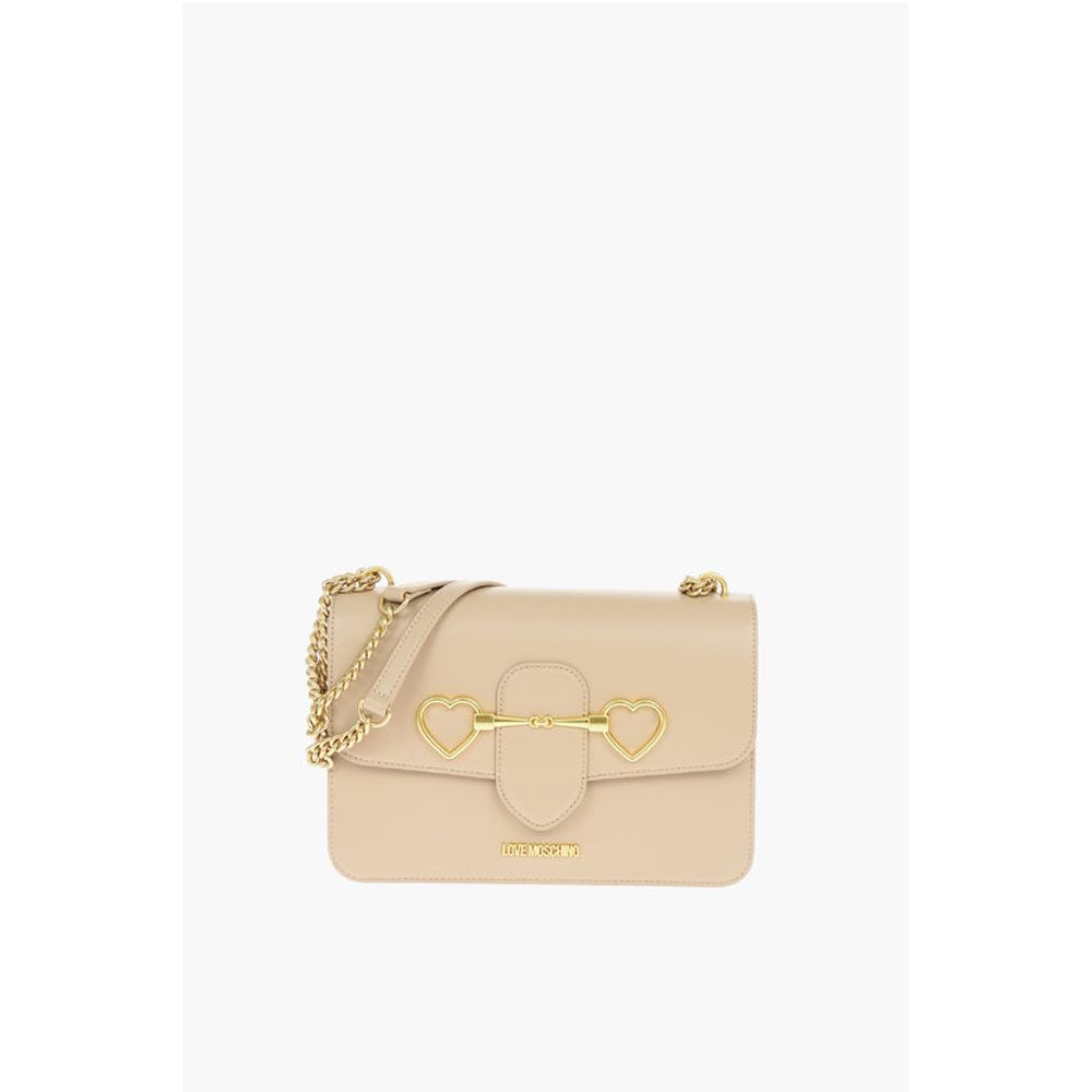 LOVE Faux Leather Shoulder Bag with Maxi Clam Heart Clamp