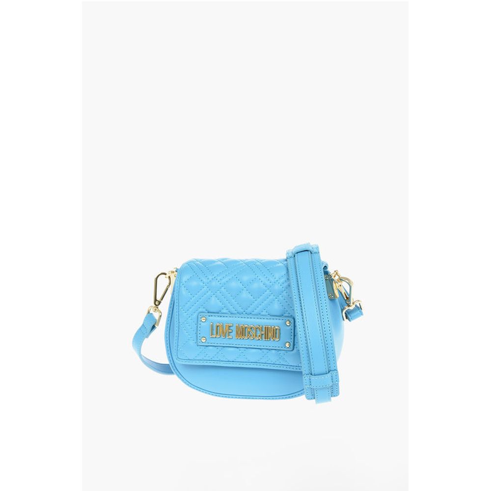 LOVE Faux Leater Crossbody Bag with Quilted Details