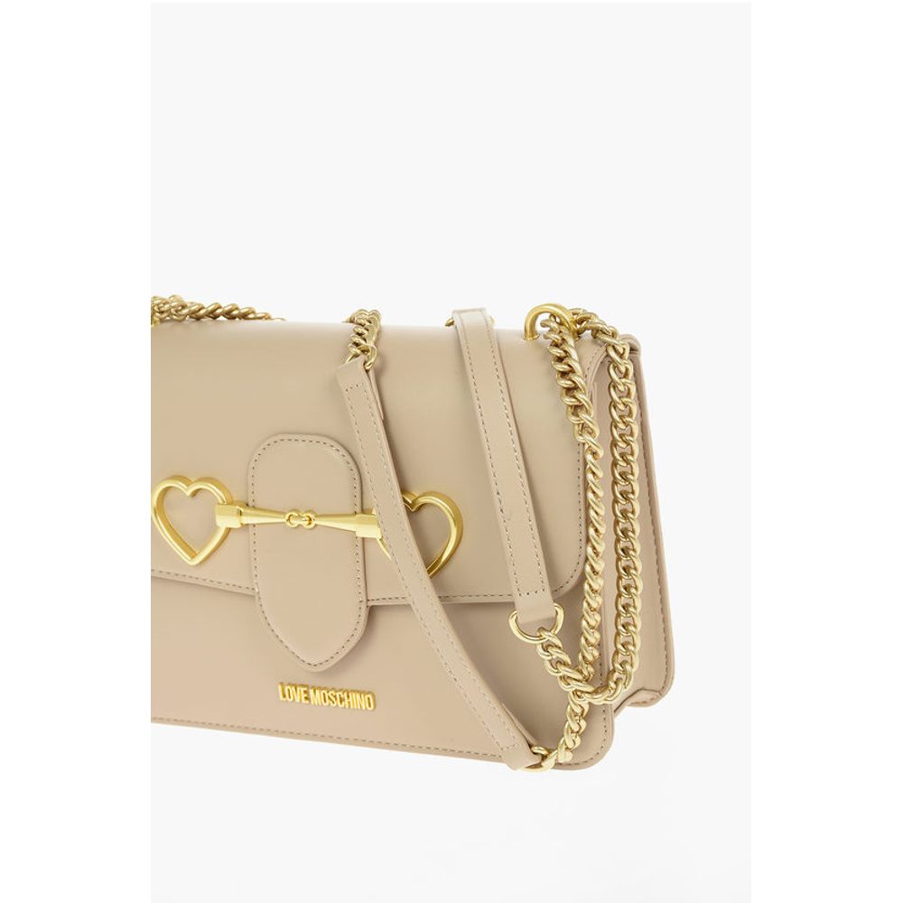 LOVE Faux Leather Shoulder Bag with Maxi Clam Heart Clamp