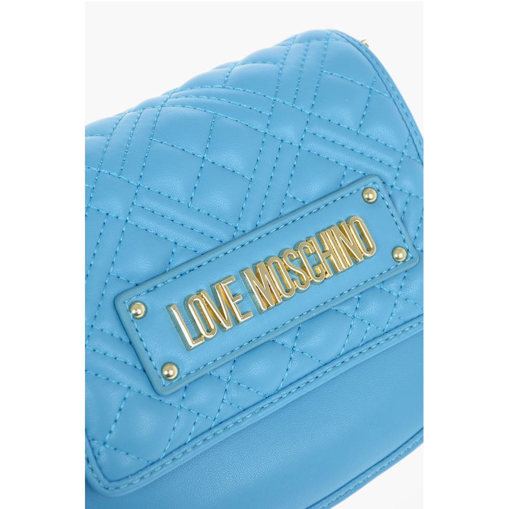LOVE Faux Leater Crossbody Bag with Quilted Details