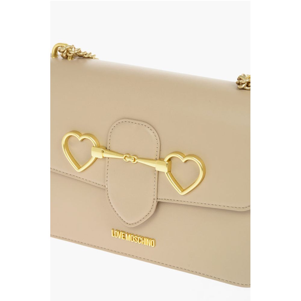 LOVE Faux Leather Shoulder Bag with Maxi Clam Heart Clamp