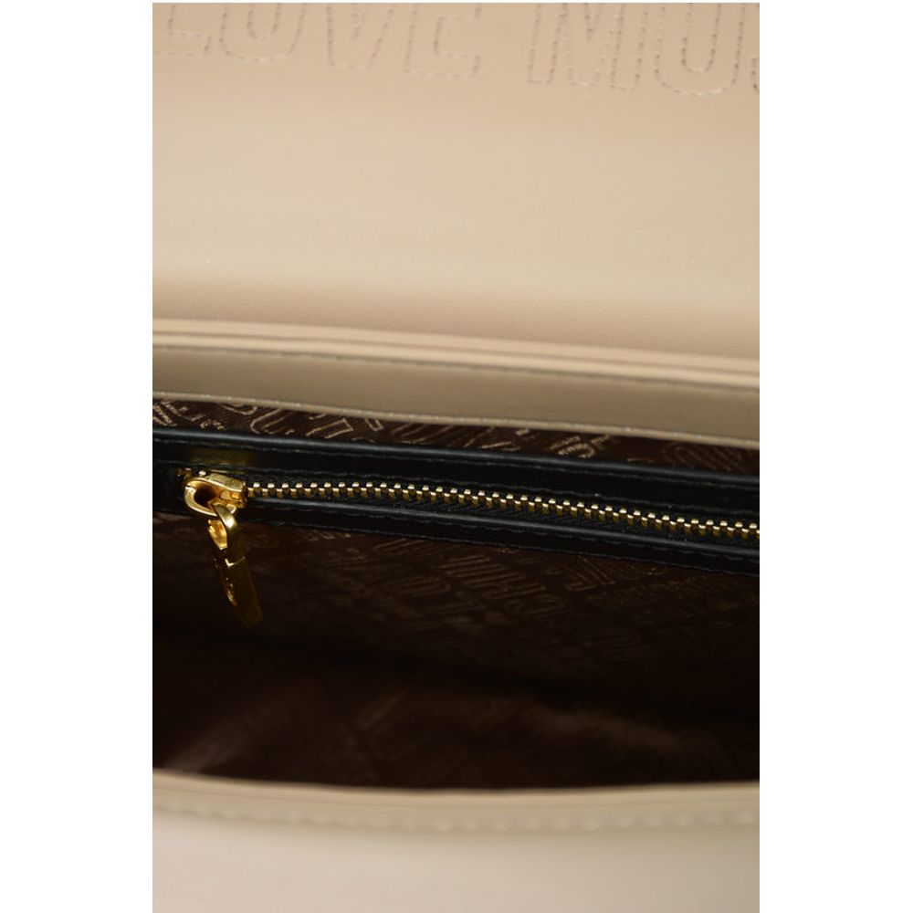 LOVE Faux Leather Shoulder Bag with Maxi Clam Heart Clamp