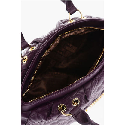 LOVE Quilted Faux Leather Bag with Double Handle and Removab