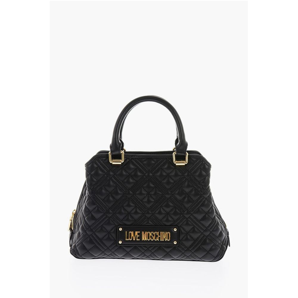 LOVE golden details quilted faux leather bag